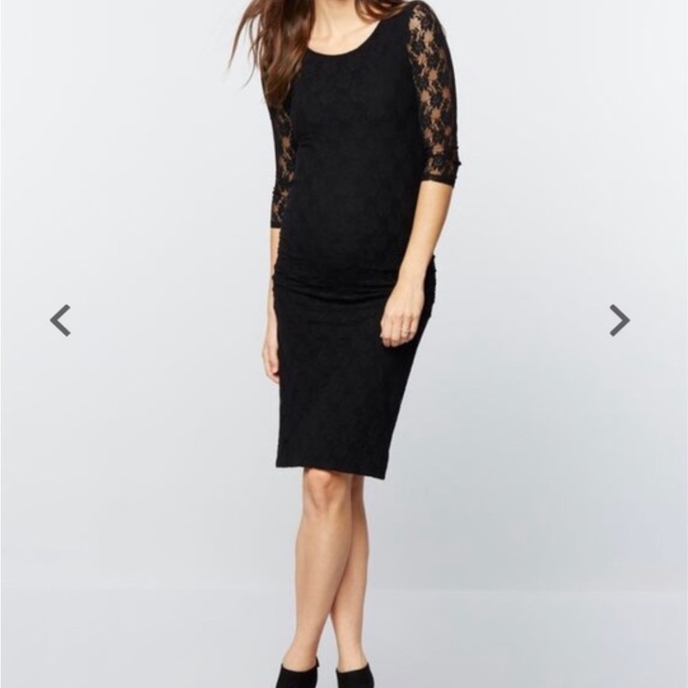 Isabella Oliver Black Lace Maternity Dress